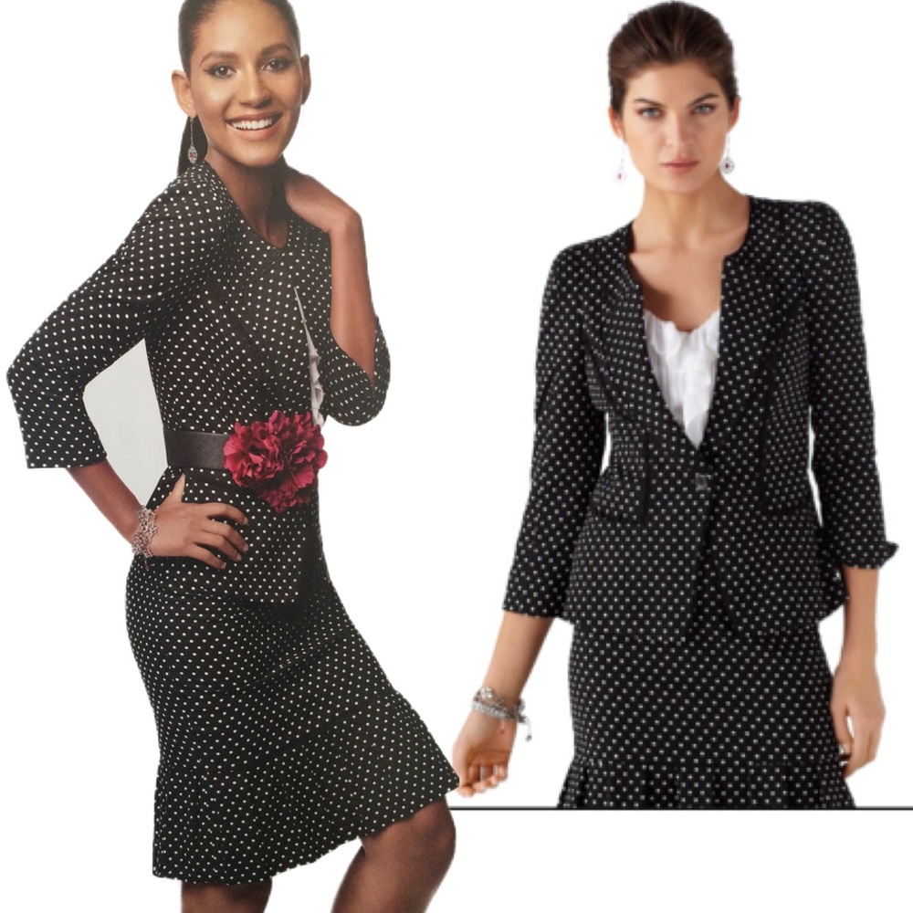 WHBM Dot Jacquard skirt Suit